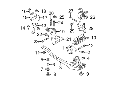 2010 Mercury Mariner Engine Support Bracket Diagram for 9L8Z-6061-A