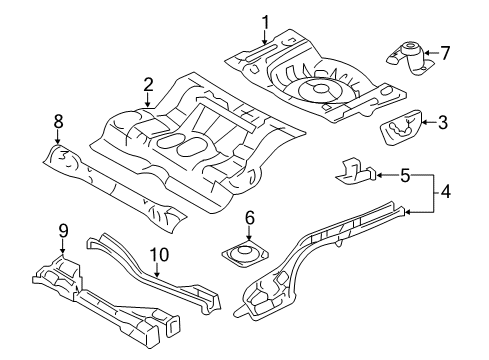 2009 Lincoln MKZ Rear Floor & Rails Diagram 2 - Thumbnail