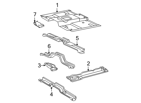 2002 Mercury Mountaineer Pan Assembly - Floor - Front Diagram for 5L2Z-7811135-AA