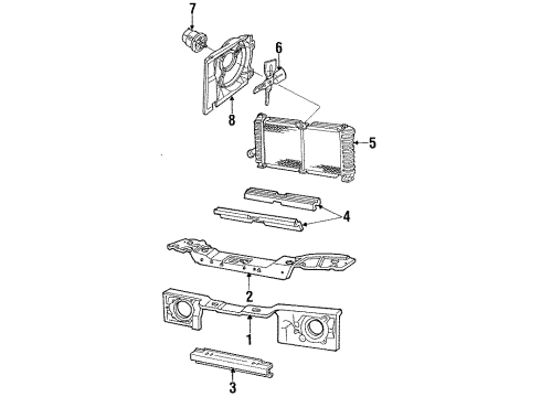 1985 Ford Escort Radiator & Components, Radiator Support, Cooling Fan Diagram