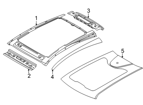 2021 Ford Mustang Mach-E Roof & Components Diagram