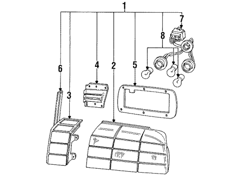 1991 Mercury Capri Combination Lamps Diagram