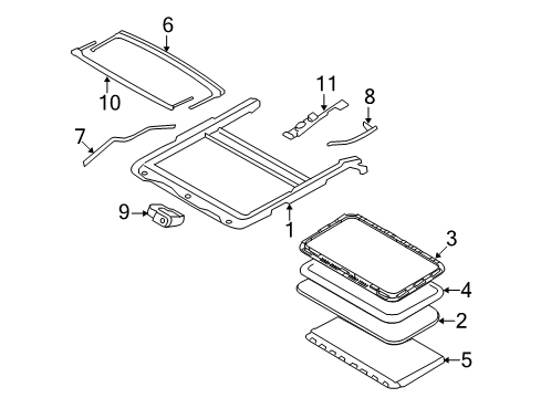 2008 Ford Taurus X Sunroof, Body Diagram