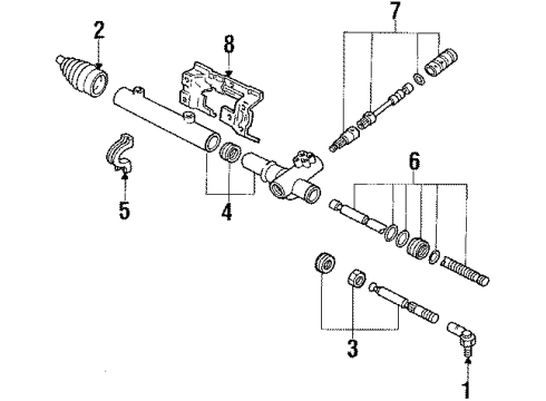 1984 Ford EXP Steering Column & Wheel, Steering Gear & Linkage Diagram 4 - Thumbnail