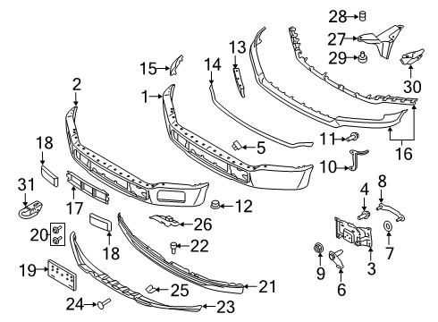 2020 Ford F-150 Nut - Hex. - 'U'-Bolt Diagram for -W708991-S439