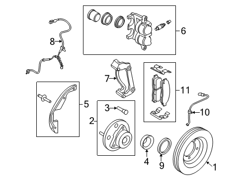 2004 Mercury Mountaineer Brake Components Diagram