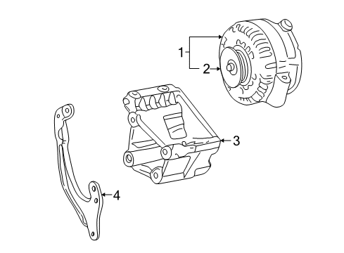 2005 Mercury Monterey Alternator Assembly Diagram for 6F2Z-10346-BBRM