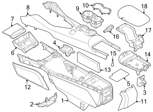 2024 Ford Mustang Console Diagram