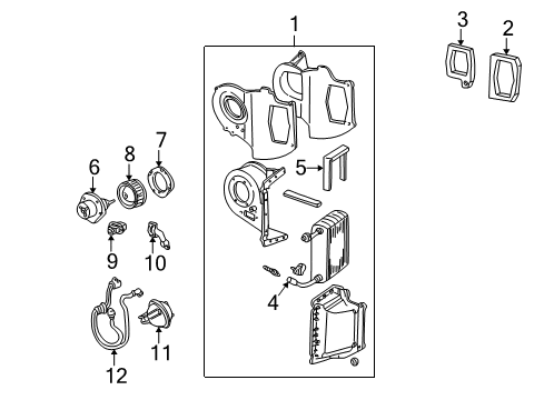 2003 Ford Explorer Sport A/C Evaporator & Heater Components Diagram