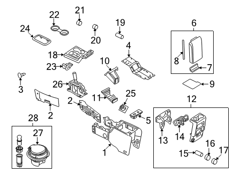 2008 Ford Explorer Sport Trac Panel - Console Diagram for 8L2Z-78045A76-BB