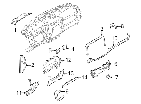 2022 Ford F-150 Instrument Panel Components Diagram 1 - Thumbnail