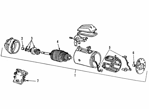 1997 Ford Escort Starter Motor Assembly Diagram for FOFZ-11002-ARM