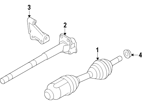 2016 Lincoln MKT SHAFT - FRONT AXLE Diagram for DE9Z-3B437-D