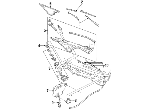 1996 Mercury Grand Marquis Wiper & Washer Components Diagram