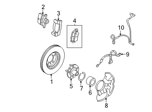 2009 Ford Fusion Brake Components Diagram