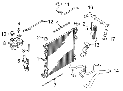 2023 Lincoln Aviator Radiator & Components Diagram