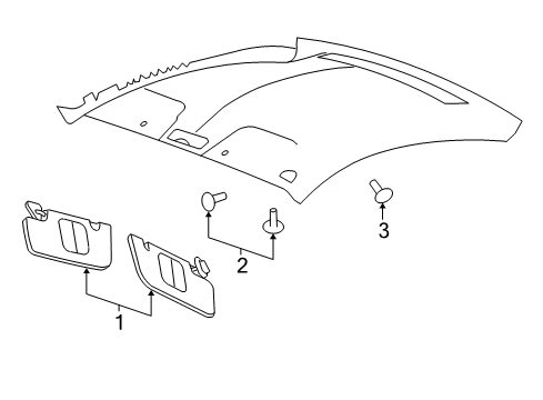 2009 Ford Mustang Interior Trim - Roof Diagram