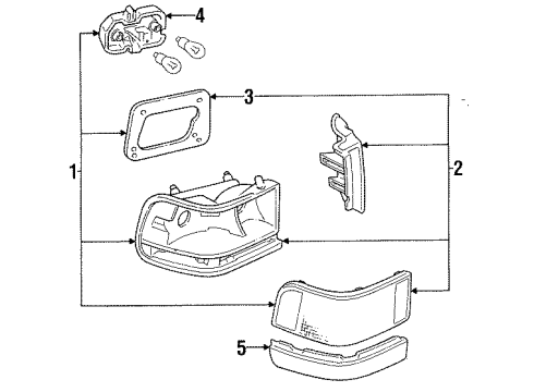 1993 Mercury Tracer Tail Lamps Diagram 1 - Thumbnail