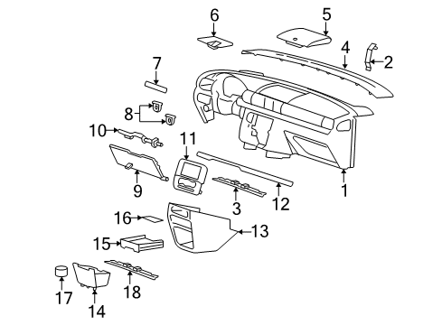 2004 Ford Freestar Ash Receptacle And Housing Assembly Diagram for 3F2Z-1704810-BAA