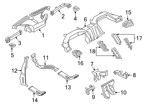 2022 Ford Edge Grille - Defroster Nozzle Diagram for ET4Z-38044E82-AE