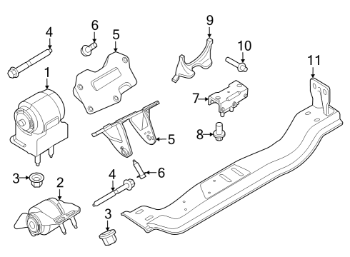 2023 Ford F-250 Super Duty Engine & Trans Mounting Diagram 3 - Thumbnail