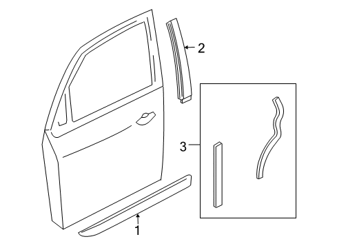 2004 Ford Focus Moulding - Door Window Frame Diagram for 1S4Z-5420554-DA