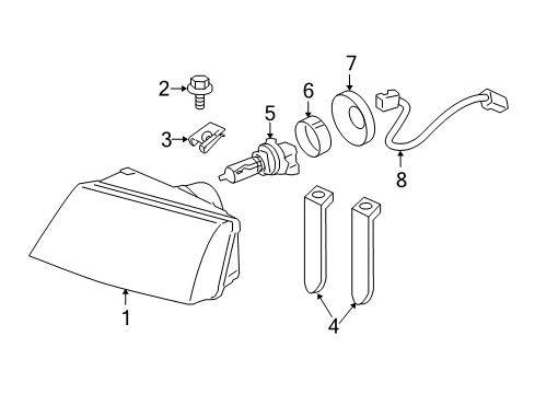 2006 Mercury Grand Marquis Lamp Assembly Diagram for 6W3Z-13008-BA