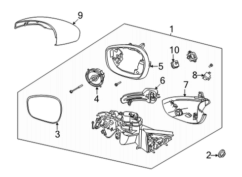 2022 Ford Mustang Mach-E MIRROR ASY - REAR VIEW OUTER Diagram for LJ8Z-17682-CA