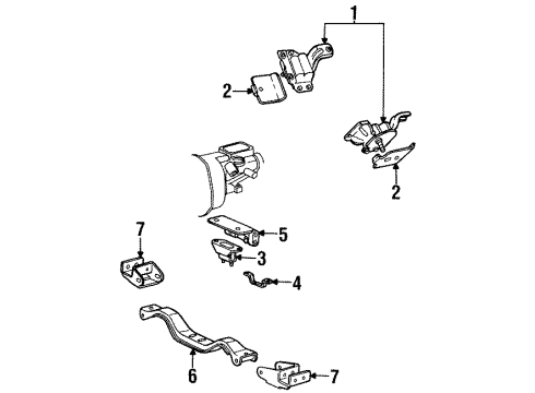 1996 Ford Mustang Support Diagram for F4ZZ-6A023-A