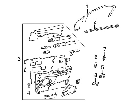 2000 Lincoln LS Regulator And Motor Assembly - Window Diagram for YW4Z-5423209-AA