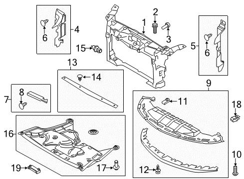 2013 Lincoln MKS Radiator Support Diagram