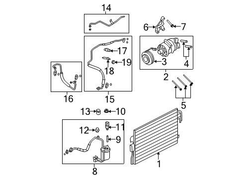 2008 Ford Escape Condenser Assembly Diagram for 6M6Z-19712-A