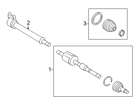 2007 Ford Edge Drive Axles - Front Diagram