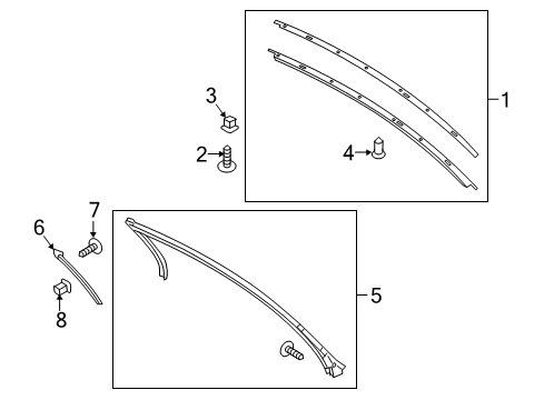 2023 Ford Mustang Exterior Trim - Roof Diagram