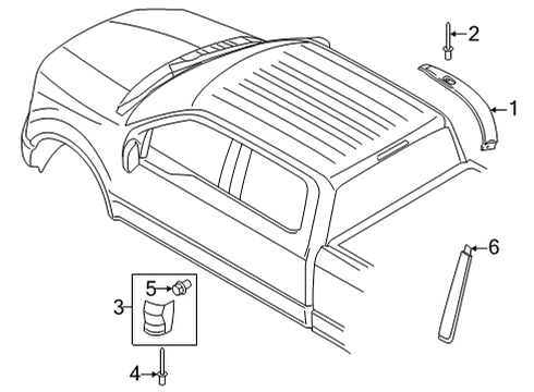 2021 Ford F-150 Exterior Trim - Cab Diagram 3 - Thumbnail