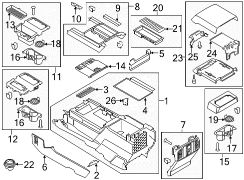 2018 Ford F-150 PANEL ASY - CONSOLE Diagram for KL3Z-15045A76-AA