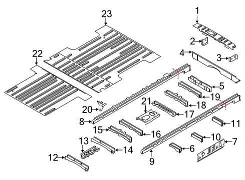 2018 Ford Transit-350 Rear Floor & Rails Diagram 2 - Thumbnail