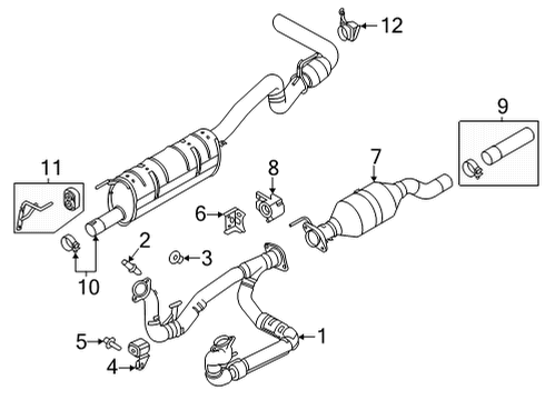 2021 Ford F-350 Super Duty Exhaust Components Diagram 3 - Thumbnail