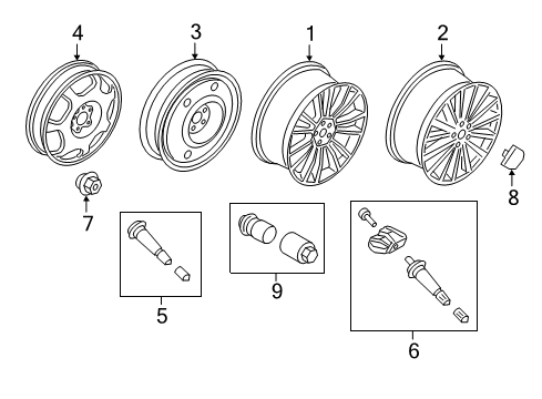 2017 Lincoln Continental Wheel Assembly Diagram for GD9Z-1007-C