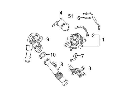 2004 Ford E-350 Club Wagon Turbocharger, Engine Diagram