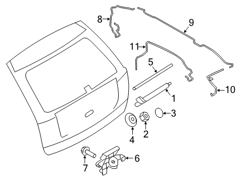 2007 Lincoln MKX Lift Gate - Wiper & Washer Components Diagram