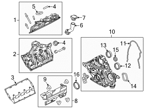 2011 Ford F-350 Super Duty Valve & Timing Covers Diagram 2 - Thumbnail