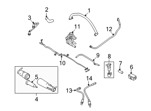 2008 Ford Explorer Sport Trac Tube Assembly Diagram for 6L2Z-6758-BA