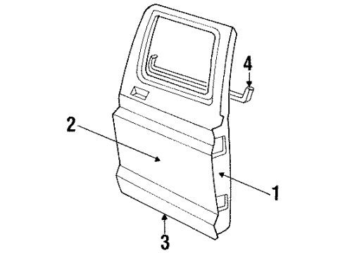 1994 Ford F-350 Rear Door & Components, Exterior Trim, Body Diagram