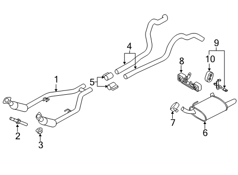 2013 Ford Mustang Exhaust Components Diagram 3 - Thumbnail