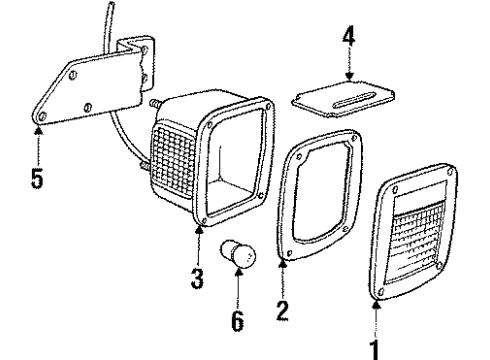 1985 Ford F-150 Backup & Tail Lamps Diagram 1 - Thumbnail