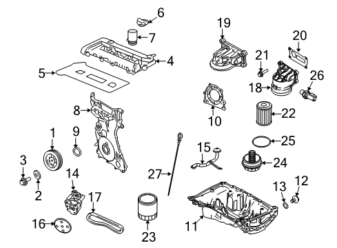 2009 Mercury Mariner Engine Parts & Mounts, Timing, Lubrication System Diagram 2 - Thumbnail