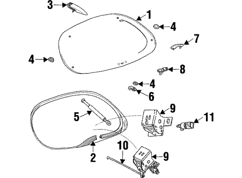 1999 Mercury Sable Lift Gate Diagram 2 - Thumbnail