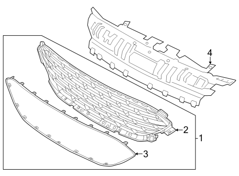 2021 Ford Escape Grille & Components Diagram 2 - Thumbnail