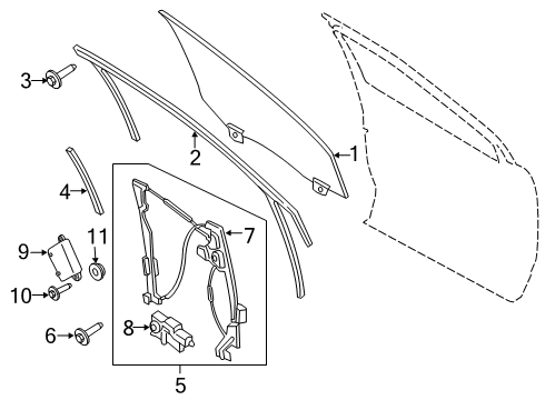 2023 Lincoln Nautilus Glass - Front Door Diagram